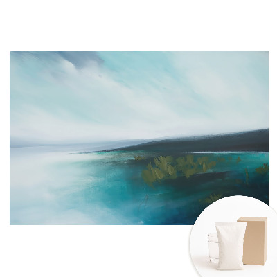 Netkaná fotografická tapeta Abstraktní modrá krajina