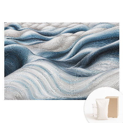Fototapeta s potiskem na netkané textilii Vlnité měkké linie v odstínech modré