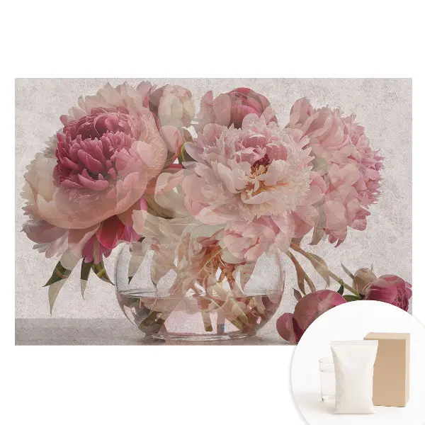 Netkaná tapeta s potiskem Romantická kytice pivoněk