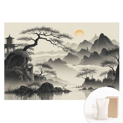 Fototapeta s potiskem na netkané textilii Mlžná orientální krajina