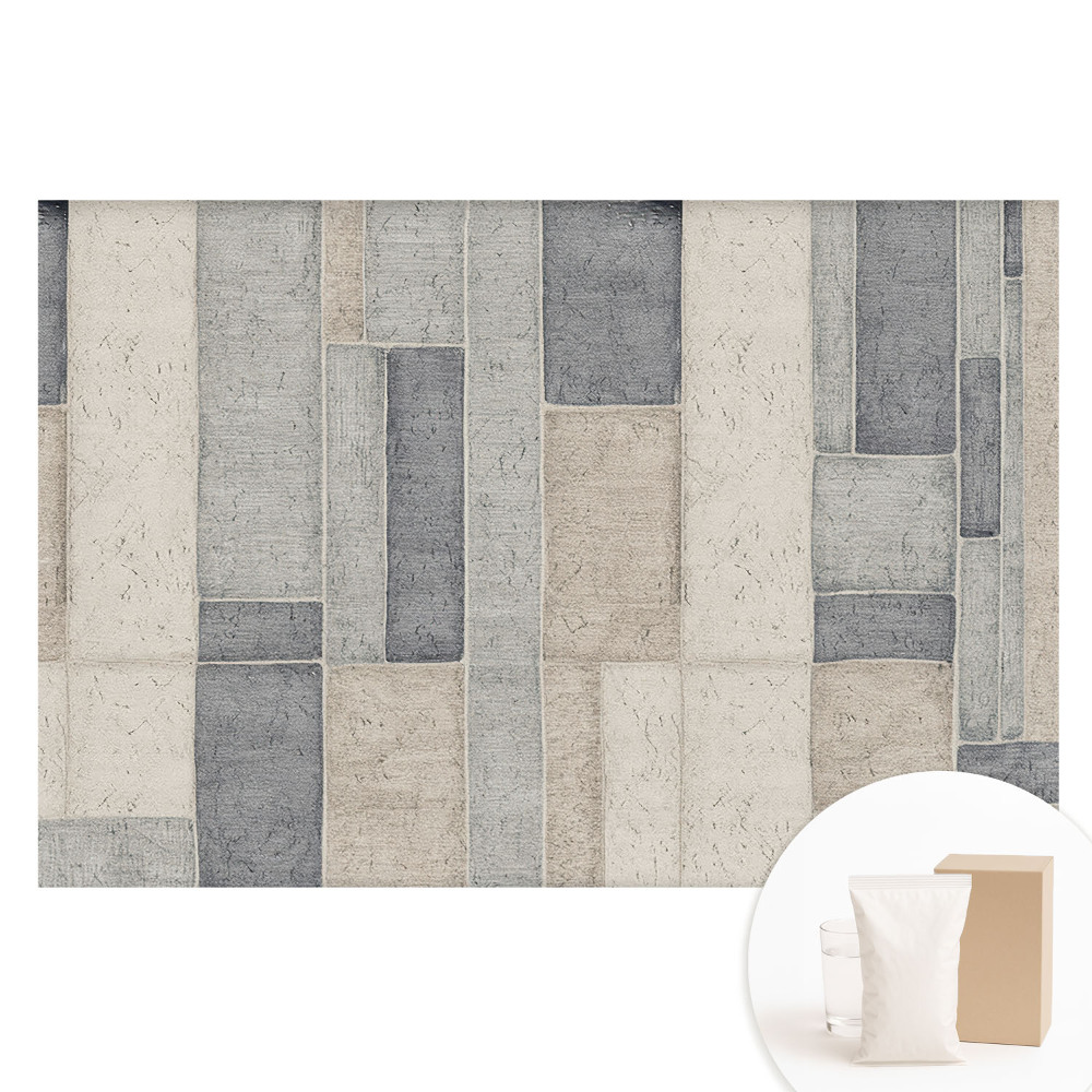 Netkaná tapeta Obdélníky v odstínech béžové a šedé