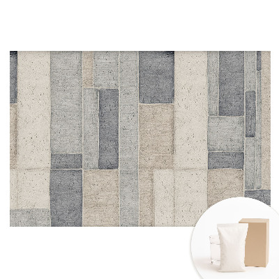 Netkaná tapeta Obdélníky v odstínech béžové a šedé