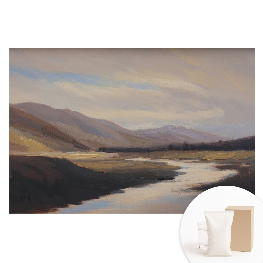 Velká fototapeta na zeď Horské údolí s řekou a mraky