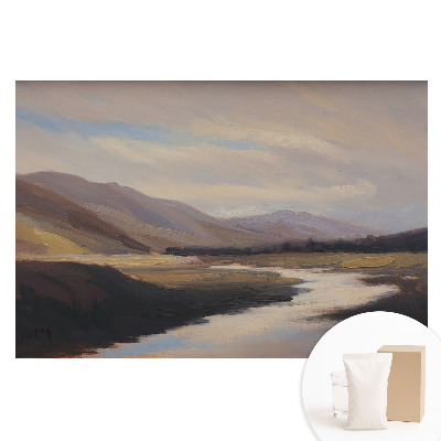 Velká fototapeta na zeď Horské údolí s řekou a mraky