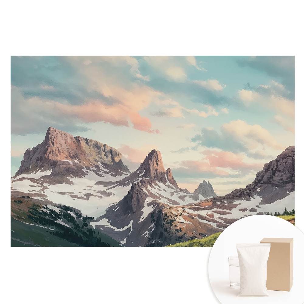 Fototapeta na netkané textilii Malebná horská krajina s mraky