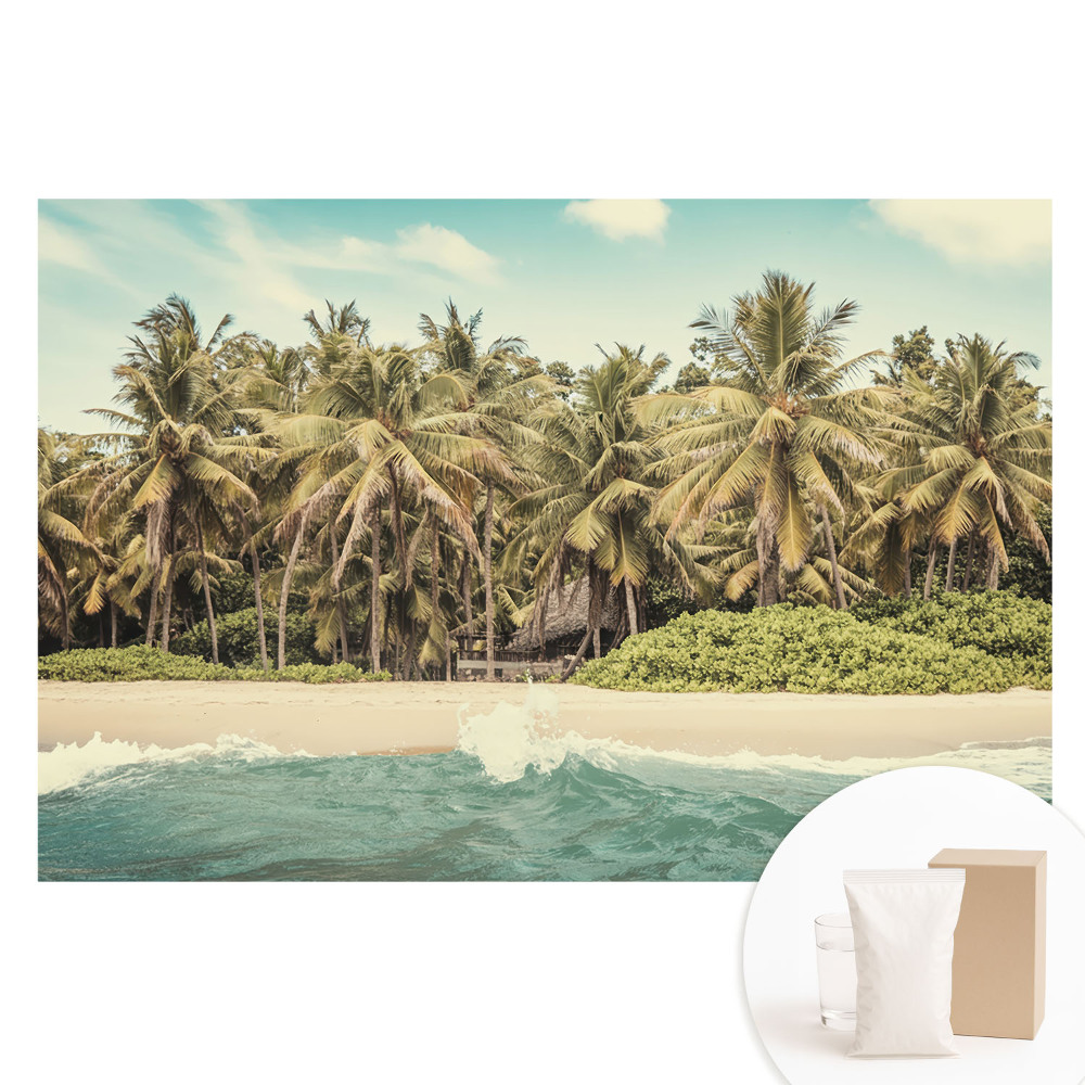 Fototapeta s potiskem na netkané textilii Tropický ráj plný palem a modré oblohy