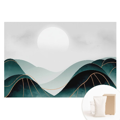 Fototapeta na netkané textilii Moderní krajina se zelenými kopci.