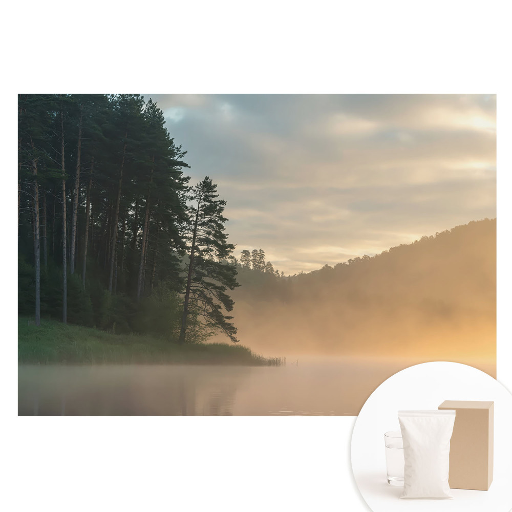 Netkaná fotografická tapeta Mlžná krajina ráno