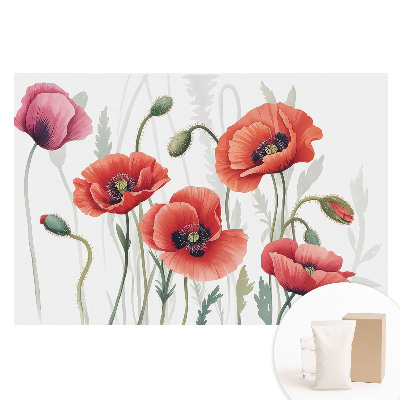 Fototapeta s potiskem na netkané textilii Klasické botanické máky.
