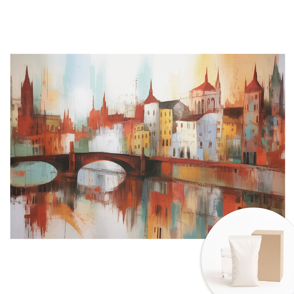 Fotografická tapeta na netkané textilii Barevné panorama města