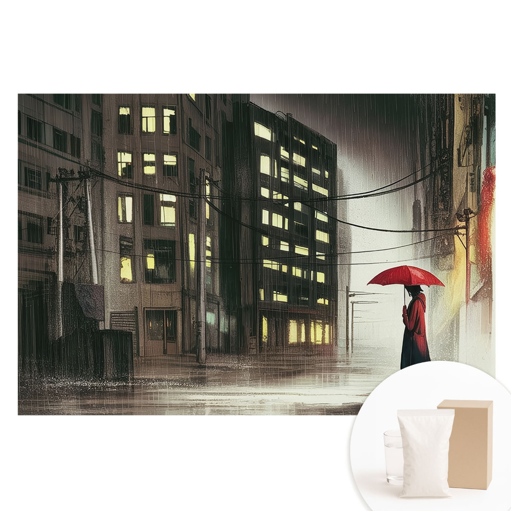 Fotografická tapeta na netkané textilii Záhada deštivé nálady v noci ve městě