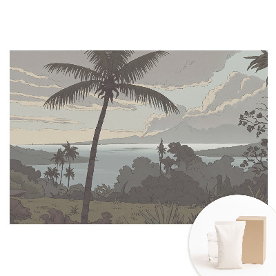 Netkaná tapeta s potiskem Klidné palmy u moře