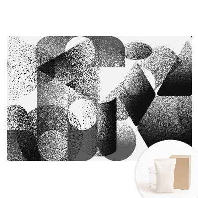 Fototapeta s potiskem na netkané textilii Abstraktní geometrické tvary černé a šedé