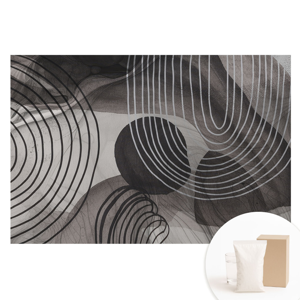 Velká fototapeta na zeď s geometrickými kontrastními čarami v šedé barvě