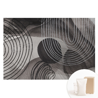 Velká fototapeta na zeď s geometrickými kontrastními čarami v šedé barvě