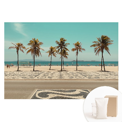 Velká fototapeta na zeď Tropická pláž, palmy, oceán