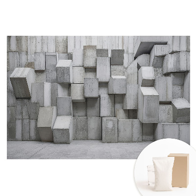 Netkaná tapeta s potiskem Betonové průmyslové kvádry.