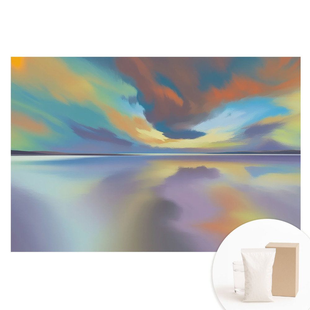 Netkaná tapeta Barvy odrazu vody vytvářejí harmonickou krajinu