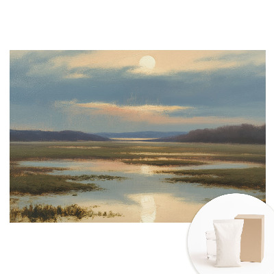 Netkaná fotografická tapeta Západ slunce nad poli