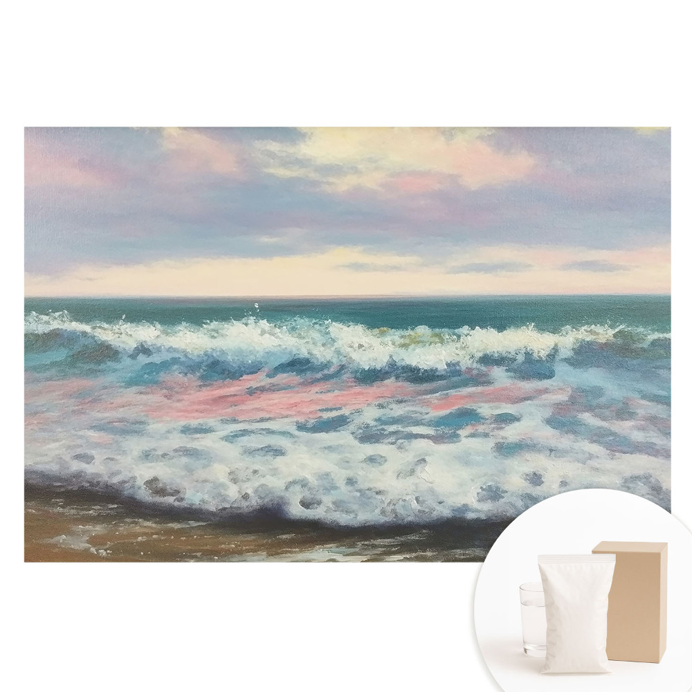 Fototapeta s potiskem na netkané textilii Mořské vlny v pastelových barvách