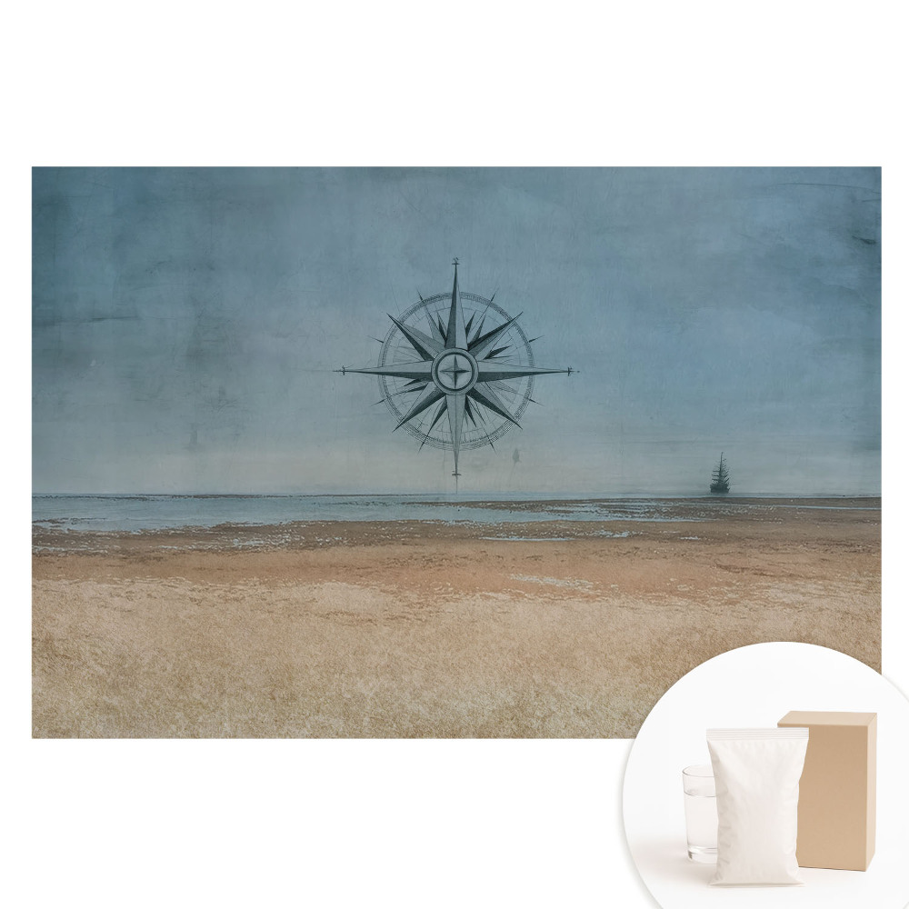Netkaná fotografická tapeta Kompas proti moři
