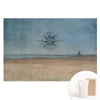 Netkaná fotografická tapeta Kompas proti moři