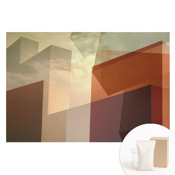 Fototapeta s potiskem na netkané textilii Geometrické tvary proti obloze