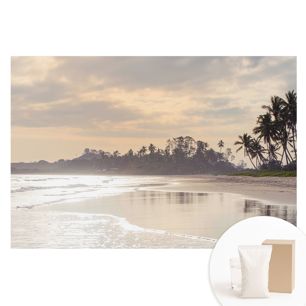 Netkaná fotografická tapeta Klidná pláž s palmami