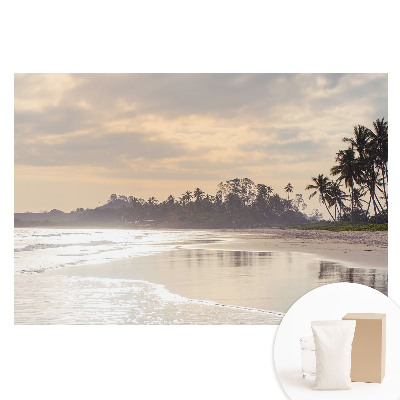 Netkaná fotografická tapeta Klidná pláž s palmami