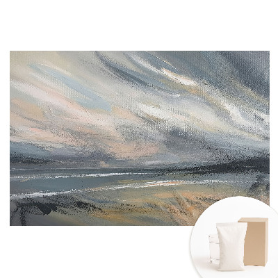 Netkaná fotografická tapeta Abstraktní krajina v dynamických odstínech šedé