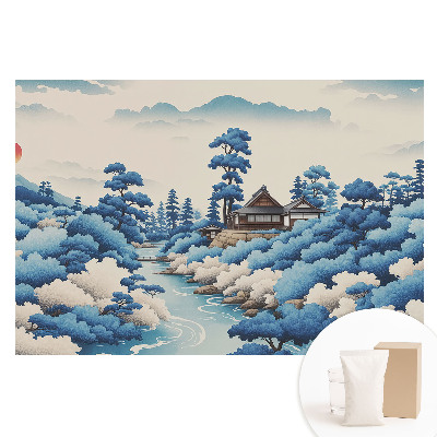 Netkaná fotografická tapeta Horská krajina s domem