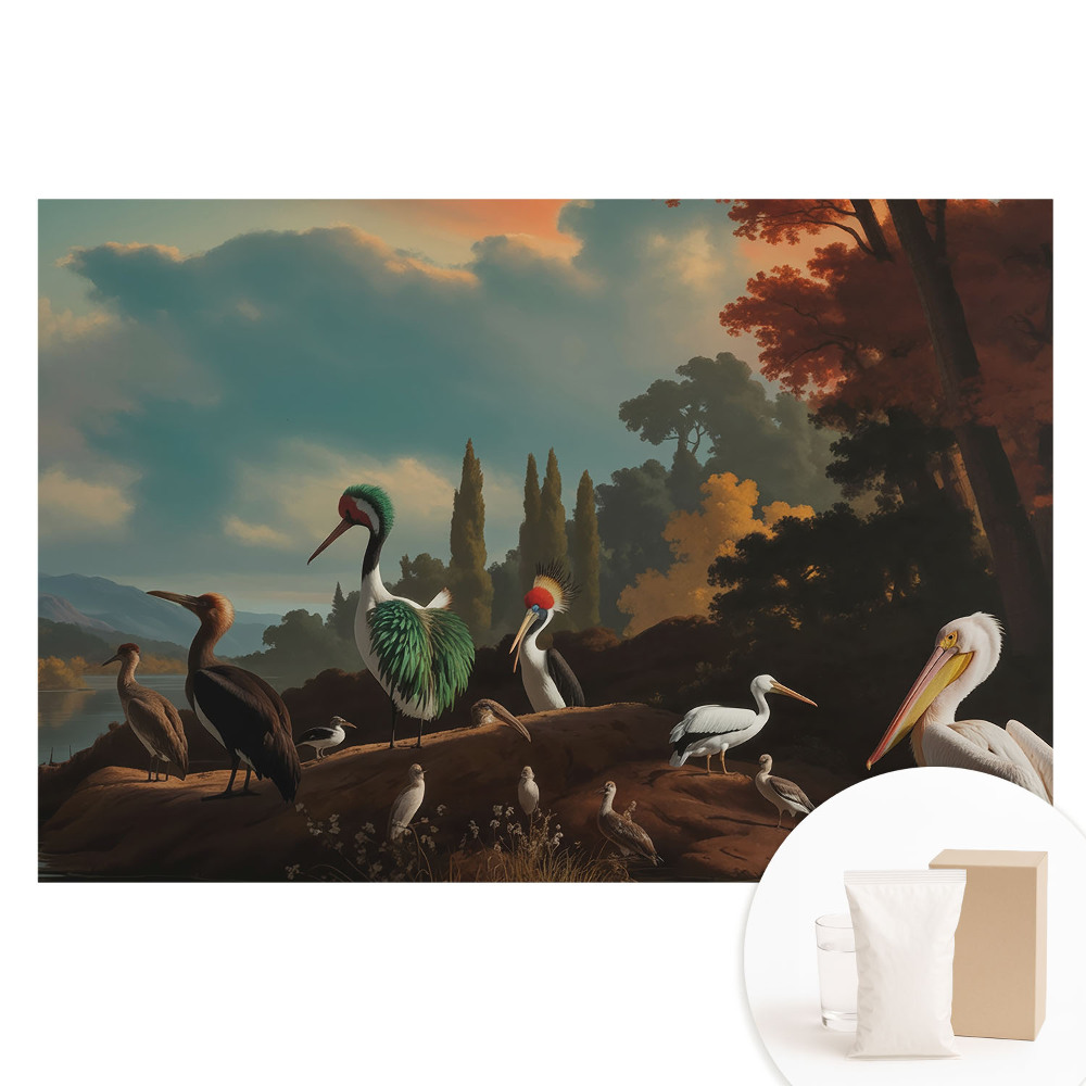 Netkaná fotografická tapeta Ptáci nad vodou krásnější než sen