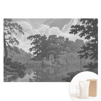 Fotografická tapeta na netkané textilii Klasická krajina s jezerem a stromy