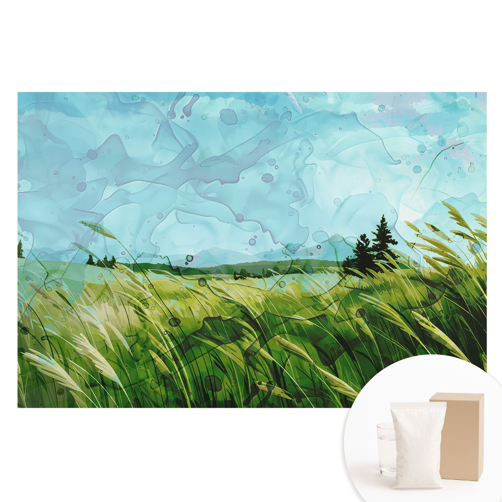 Fototapeta na netkané textilii Rustikální louka v akvarelu