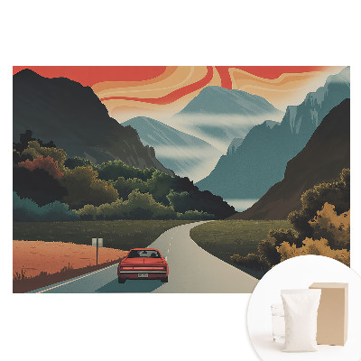 Velká fototapeta na zeď Retro výlet do hor