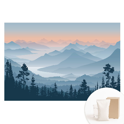 Netkaná tapeta s potiskem Mlžné hory za úsvitu