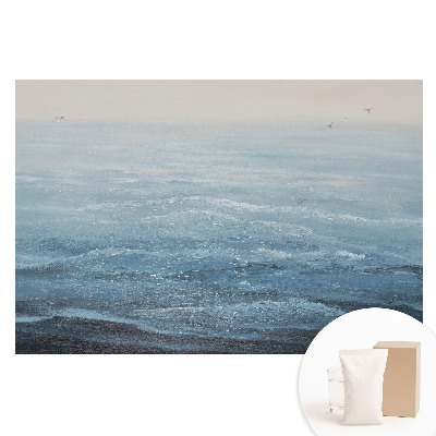 Fototapeta na netkané textilii Modré vlny a ptáci