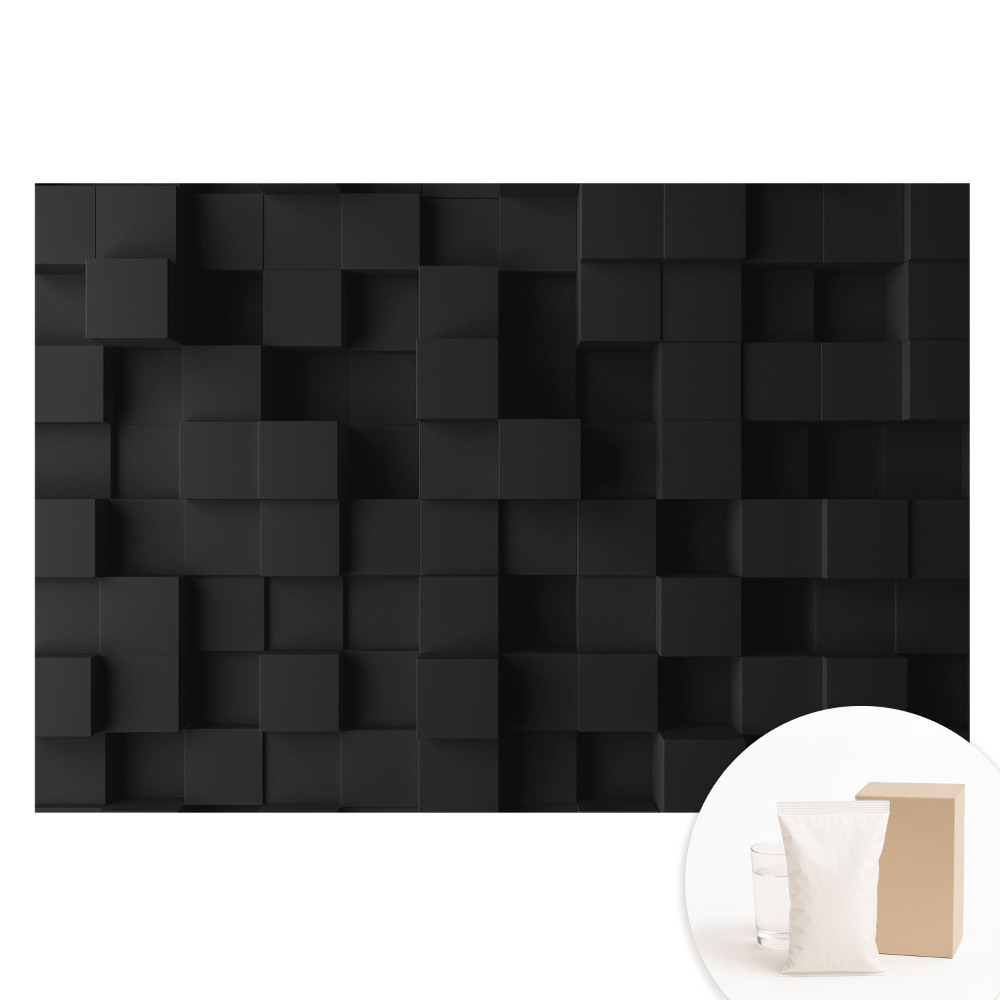 Fotografická tapeta na netkané textilii Černé krychlové tvary na zdi