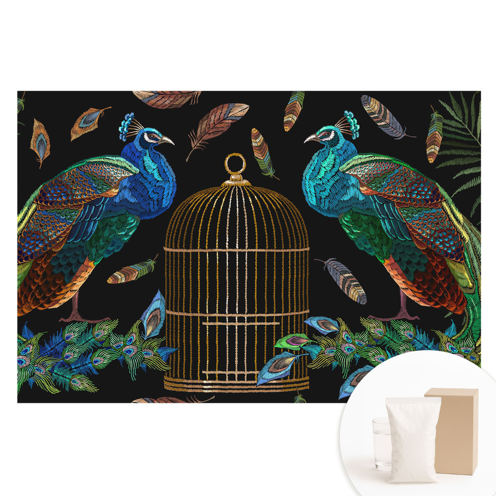 Velká fototapeta na zeď Pávi mezi peřím symetrie