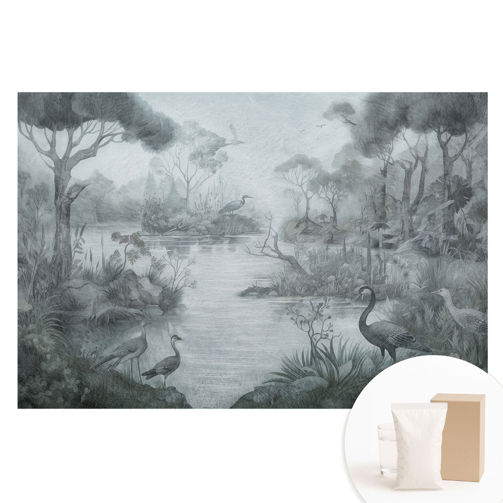 Velká fototapeta na zeď Tajemná lesní krajina u jezera