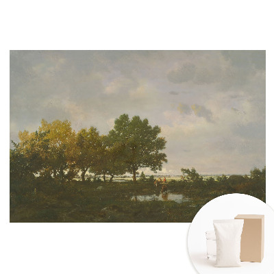 Netkaná fotografická tapeta Malebný les s jezdcem