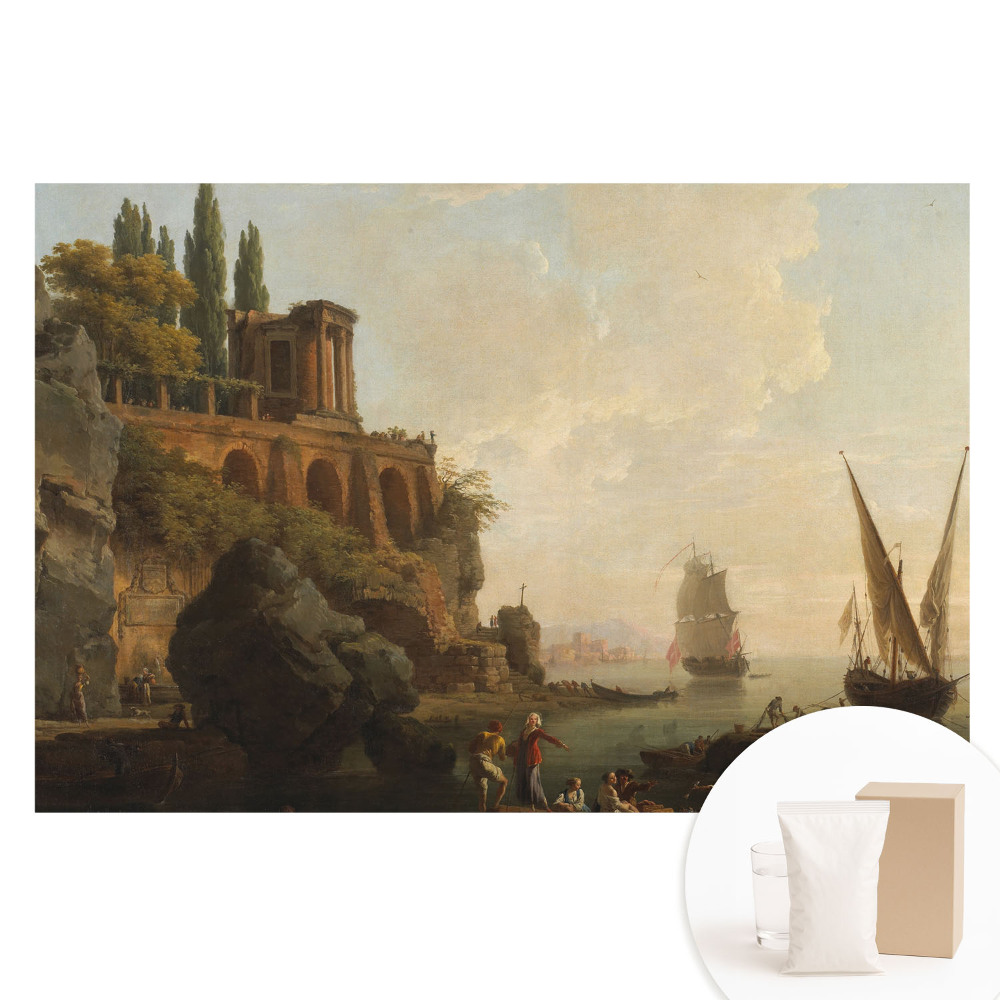 Fototapeta s potiskem na netkané textilii Klasické krajiny plachetnic pobřeží