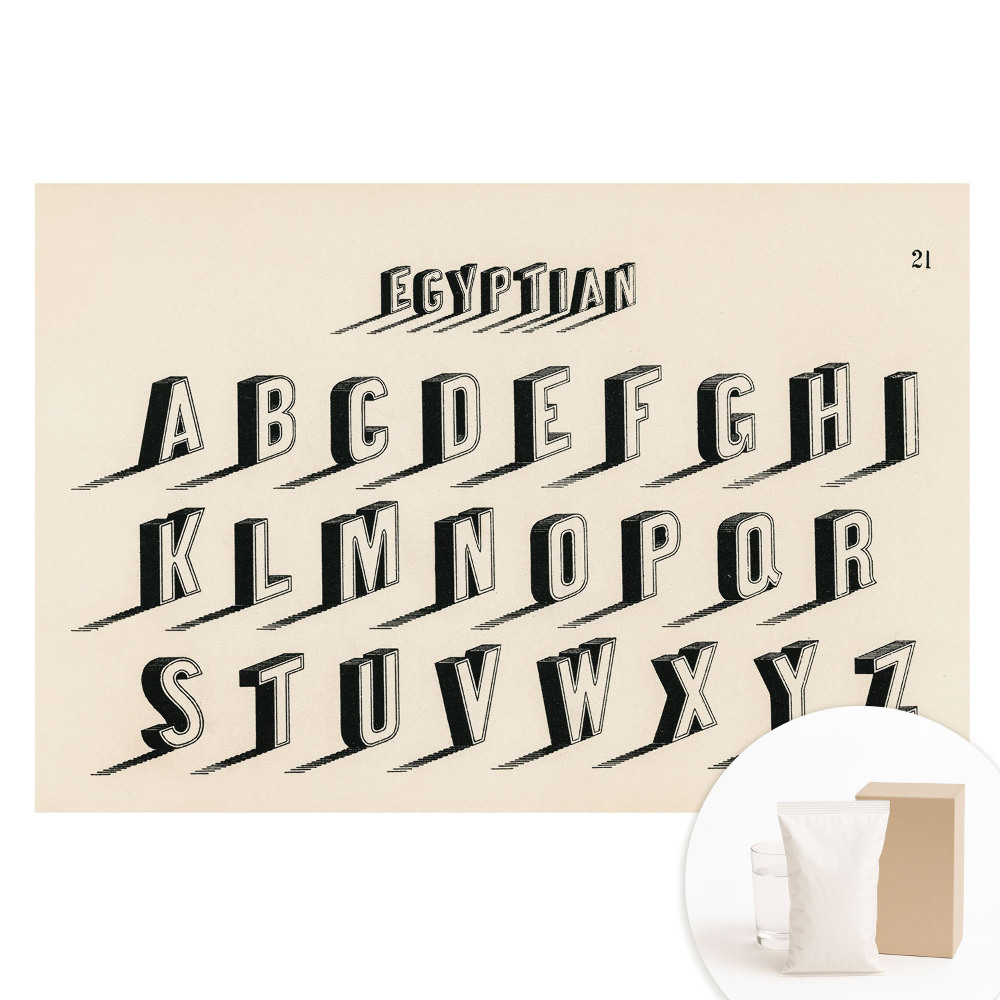 Fototapeta na netkané textilii se stylizovanou retro abecedou