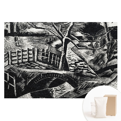 Netkaná tapeta s potiskem Klasická geometrická kompozice městské krajiny