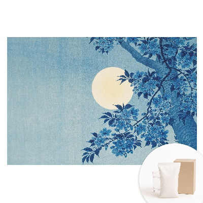 Netkaná tapeta Modré květy za měsíce