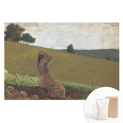 Fototapeta na vliesu Idylická žena na kopci