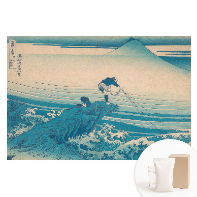 Netkaná fotografická tapeta Rybáři s horou v pozadí.