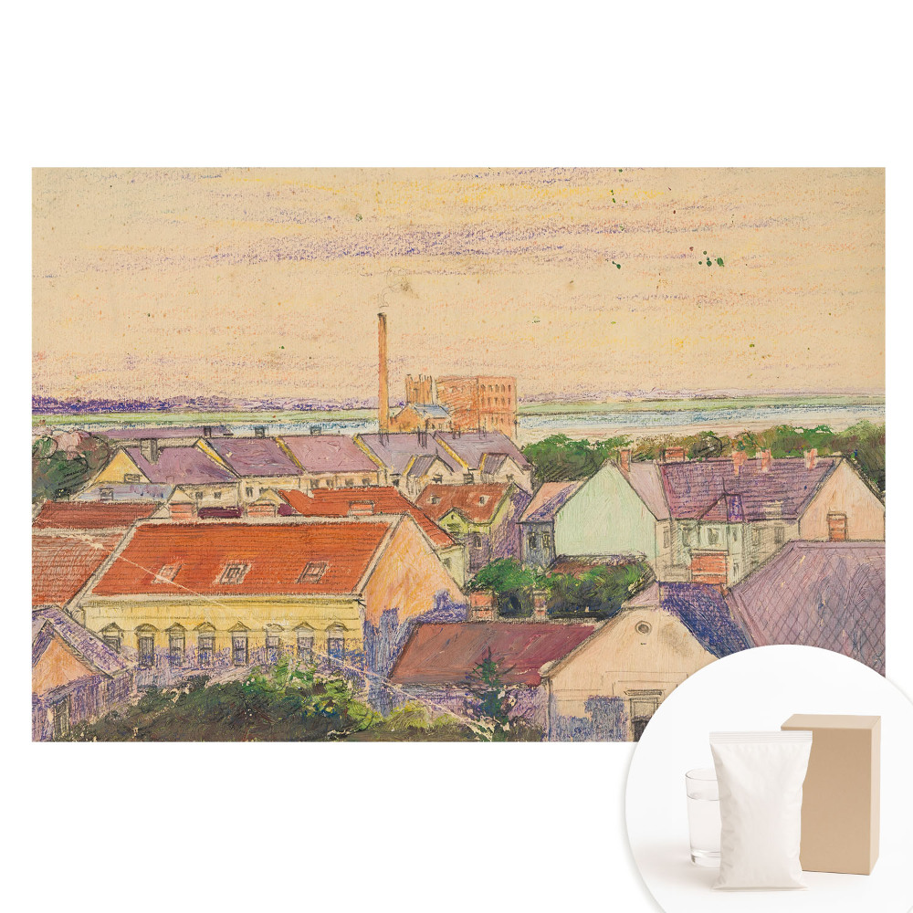 Velká fototapeta na zeď Atmosférické město v pastelových barvách