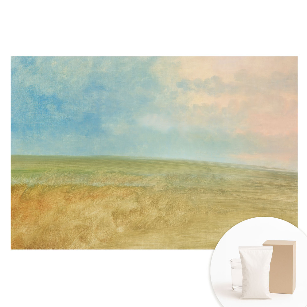 Netkaná tapeta s potiskem Pastelová krajina v abstraktním stylu