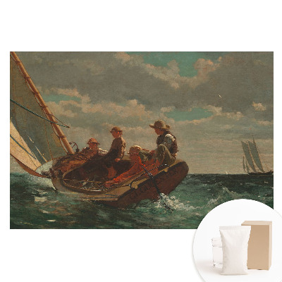 Velká fototapeta na zeď Loď v rozbouřeném moři se skupinou lidí